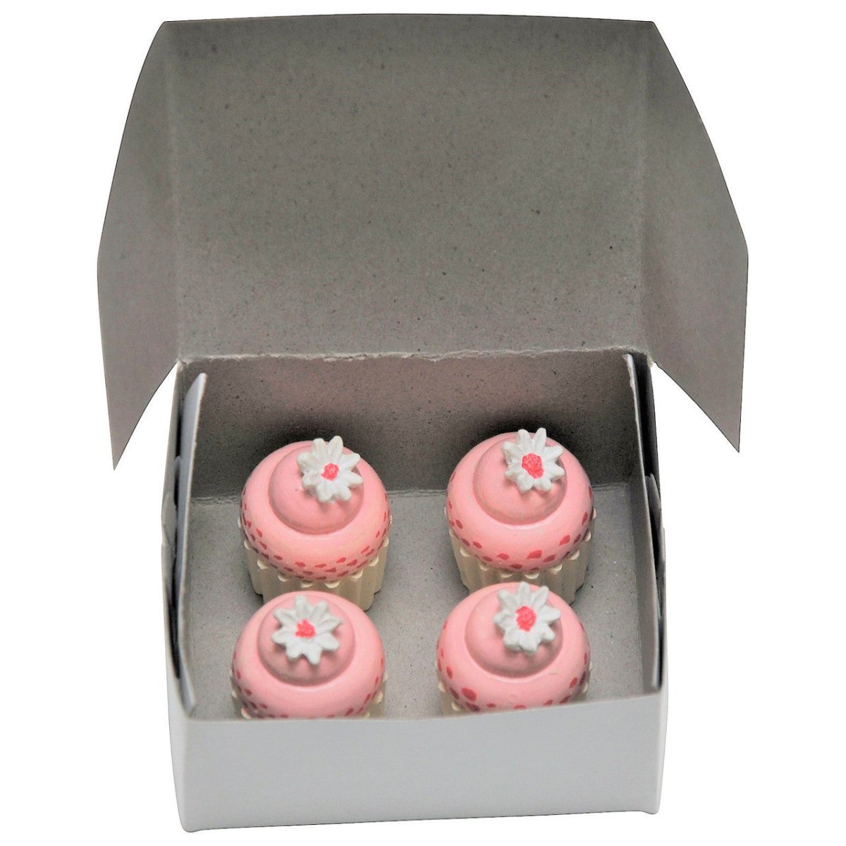 Set of 4 Mini Daisy Cupcakes, Accessory for 18 Inch Dolls - Simon's Collectibles