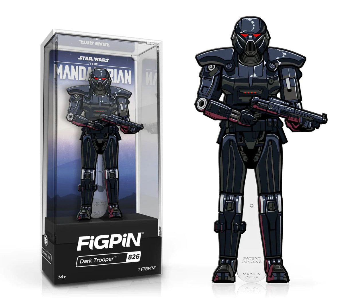 Star Wars: The Mandalorian Dark Trooper FiGPiN #826 Classic Pin - Simon's Collectibles