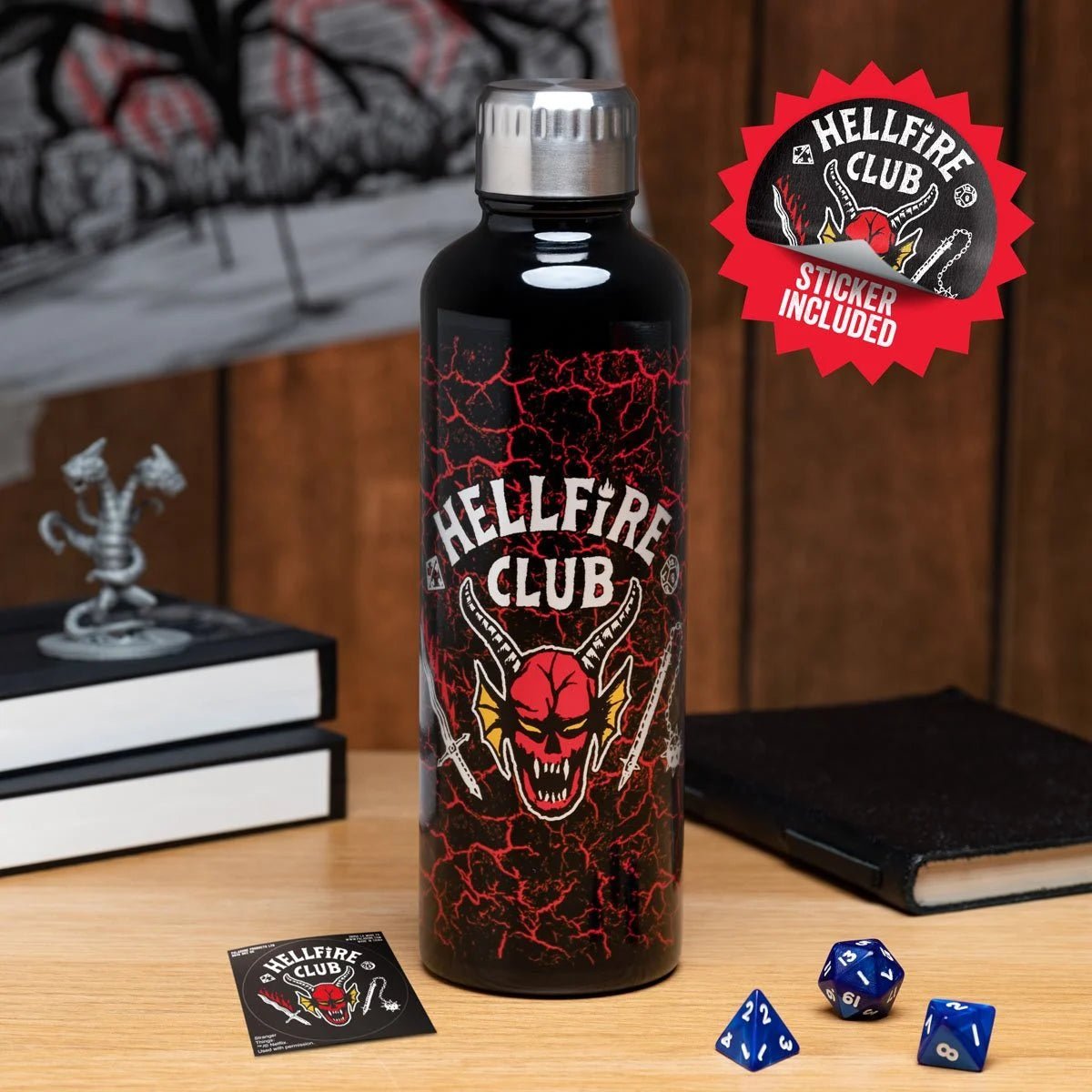 Stranger Things Hellfire Club Metal 16 oz. Water Bottle - Simon's Collectibles